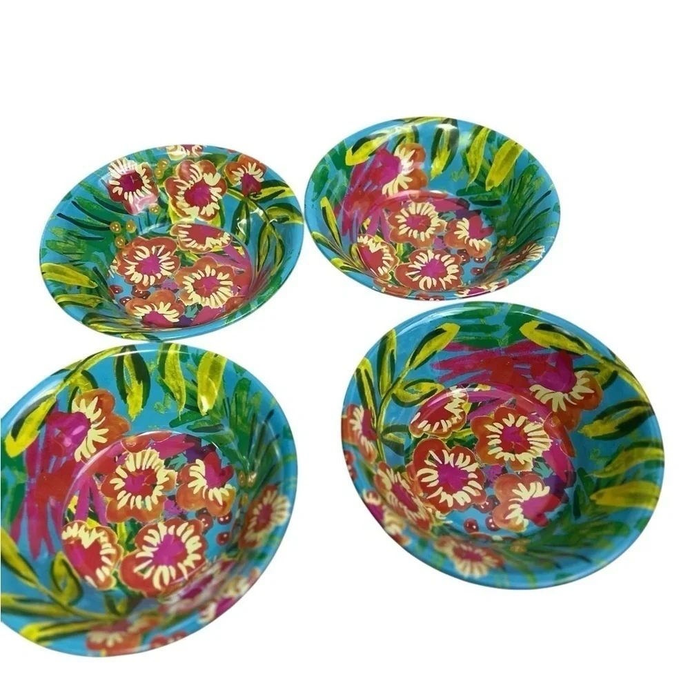 Isaac Mizrahi New York Collection Melamine Set of 4 Bowls Tropical Floral 8”